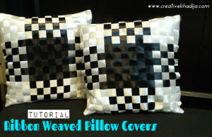 how to make ribbon work cushions-pillows