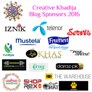 Creative Khadija blog Sponsors 2016