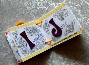 coloring book pages style handmade birthday card