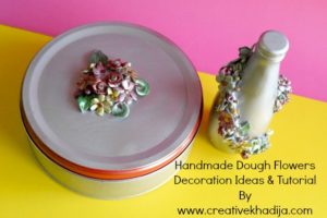 How To Decorate Tin Box With Dough Flowers Embellishment