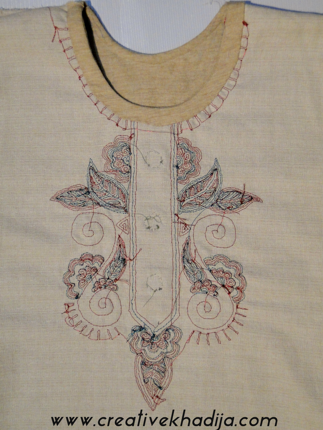 zardosi embroidery on shirt neckline tutorial 
