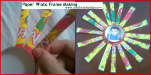 paper cup crafts-photo frame making