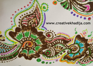 henna designs with glitter