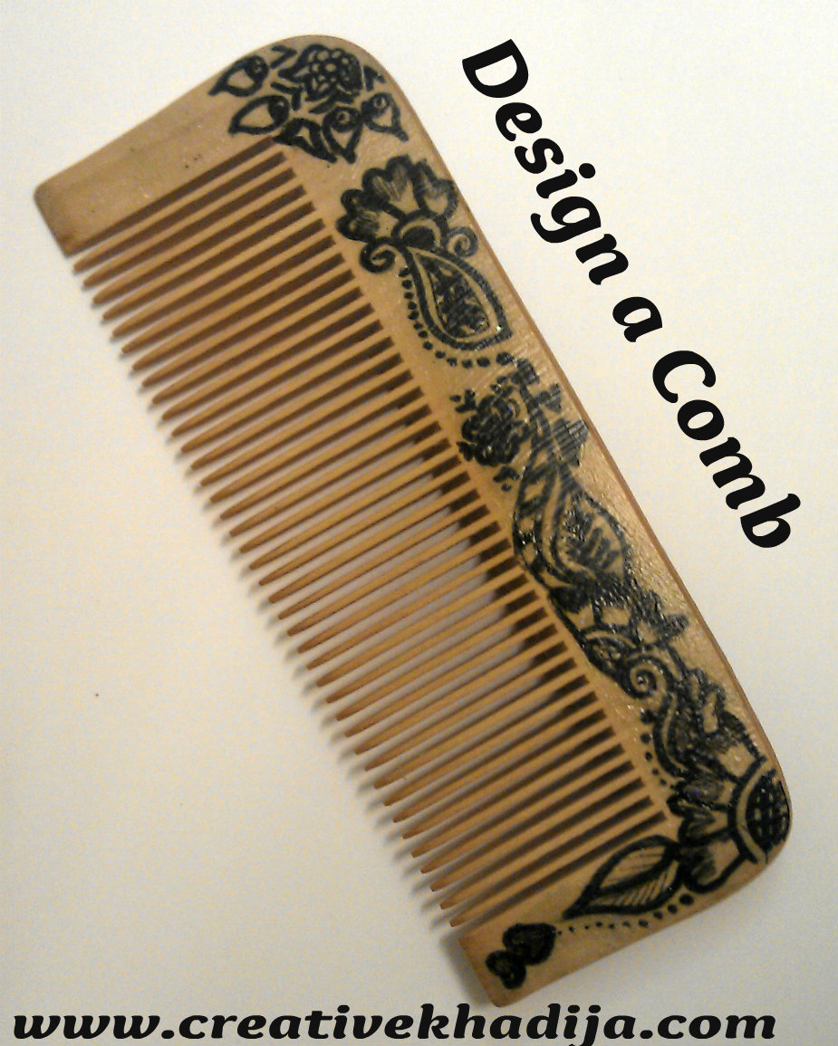 designed wooden comb