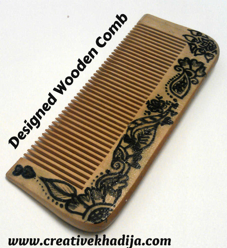 designed wooden comb