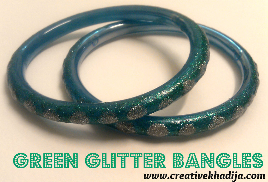 glitter glass bangles DIY