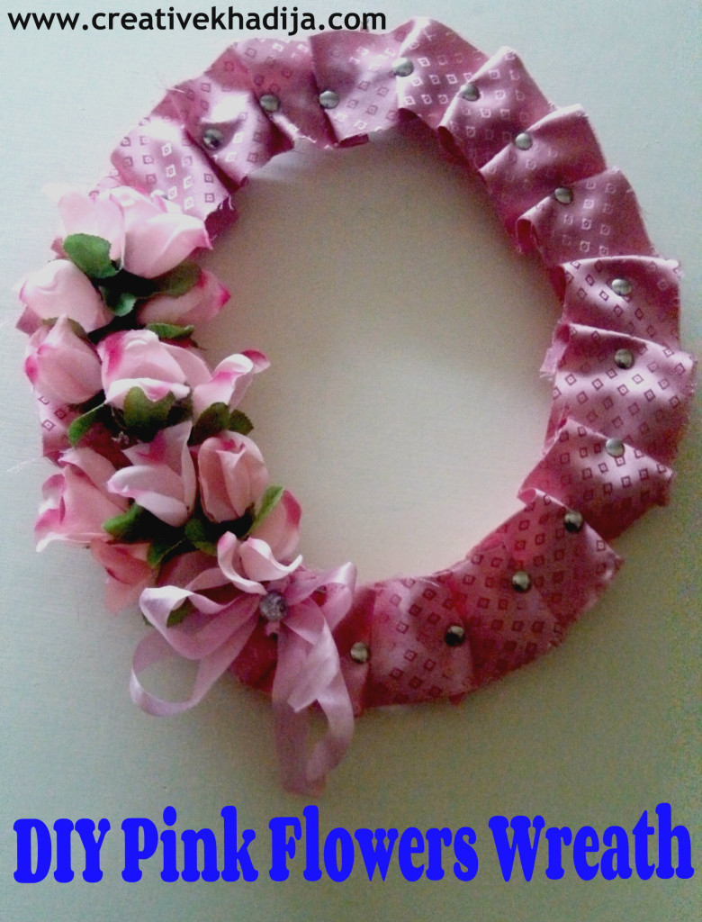 DIY Pink flower wreath making