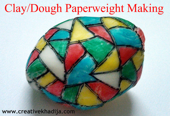 clay dough paper weight dome making-tutorial