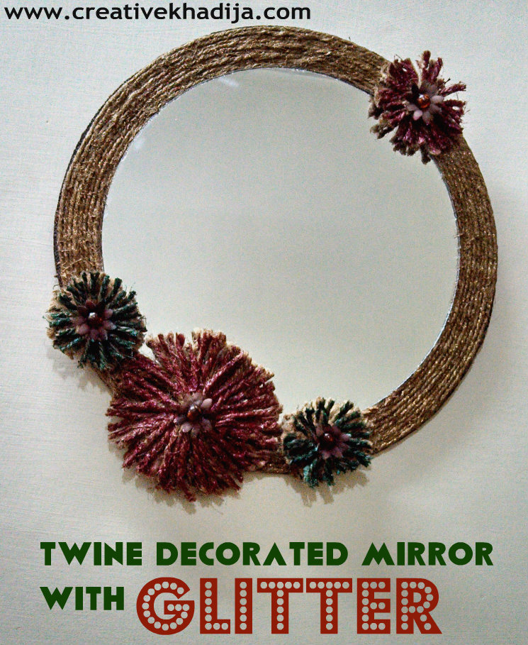 Twine Mirror Refashion Diy, Glitter Mirror Wall Art