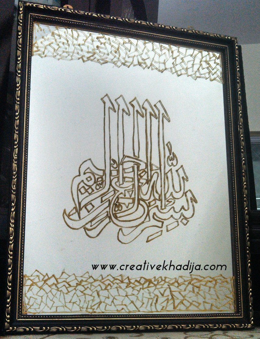 islamic calligraphy glass paint wall art making