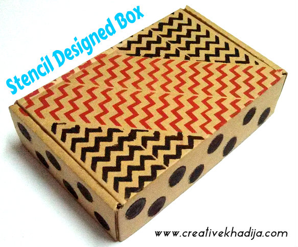 gift box design with stenciling technique