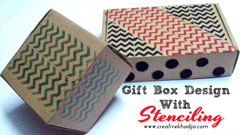 gift box design with stenciling technique