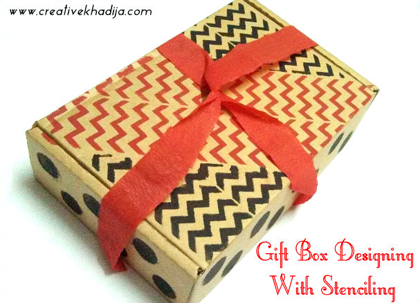 gift box designing with stenciling