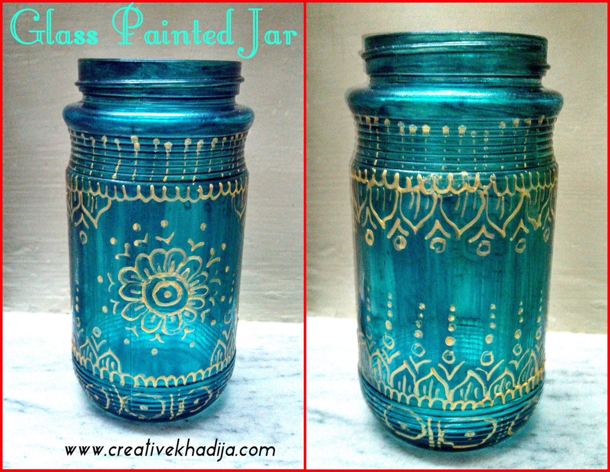 glass painted jar brushes organizer idea-design