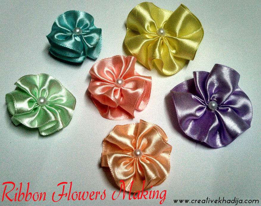 silk ribbons flowers making for headbands