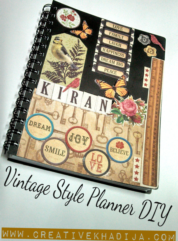Vintage Style Planner Decoupage DIY