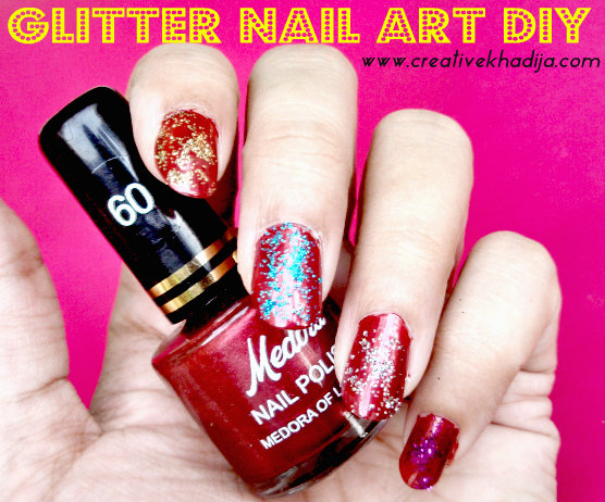 Glitter nail art diy idea