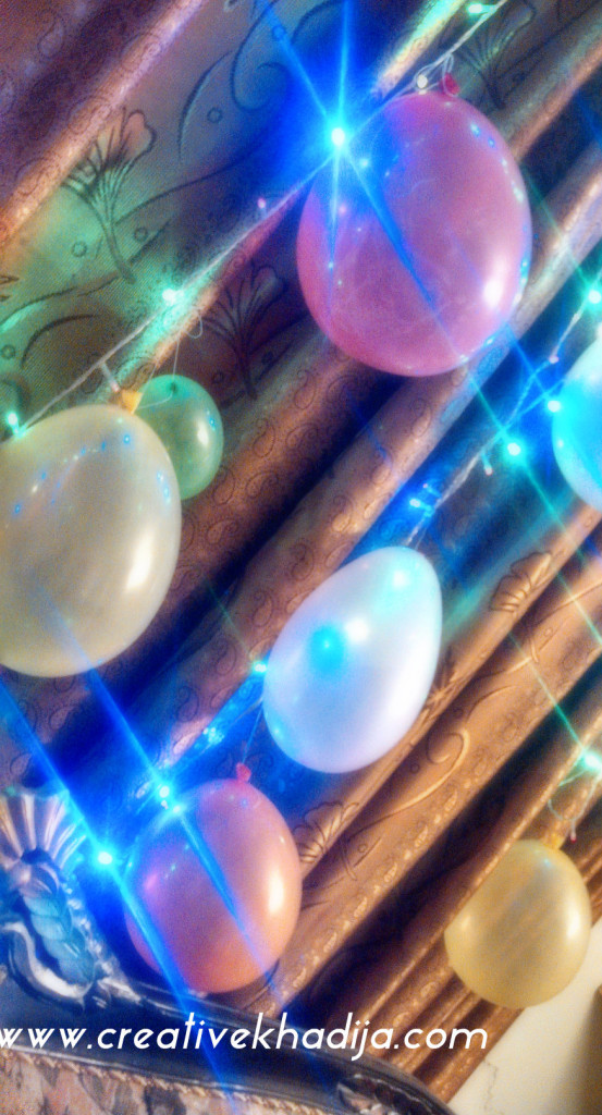 birthday balloons and lights