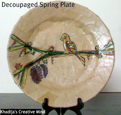spring plate decoupage