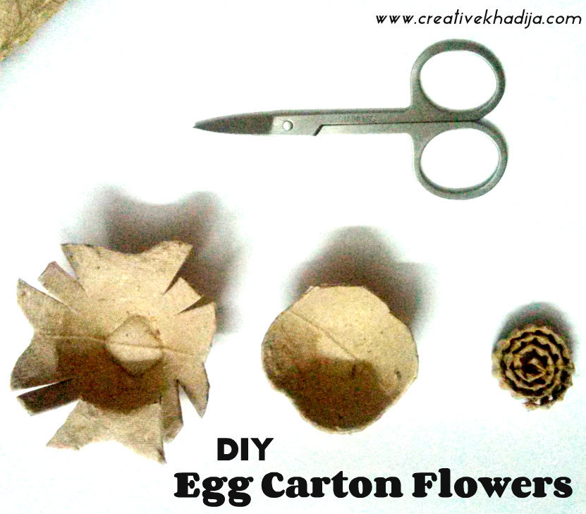egg carton flowers making tutorial