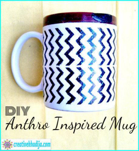 anthro inspired chevron recycled mug container DIY ideas