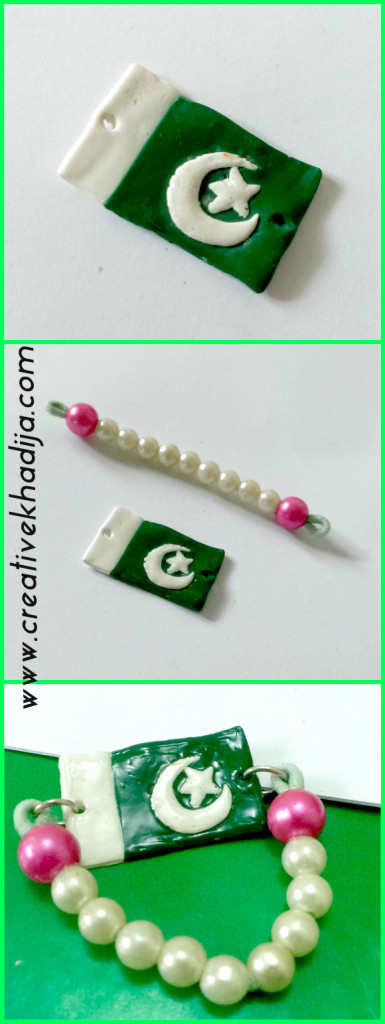 DIY clay charm-mobile with Pakistani Flag