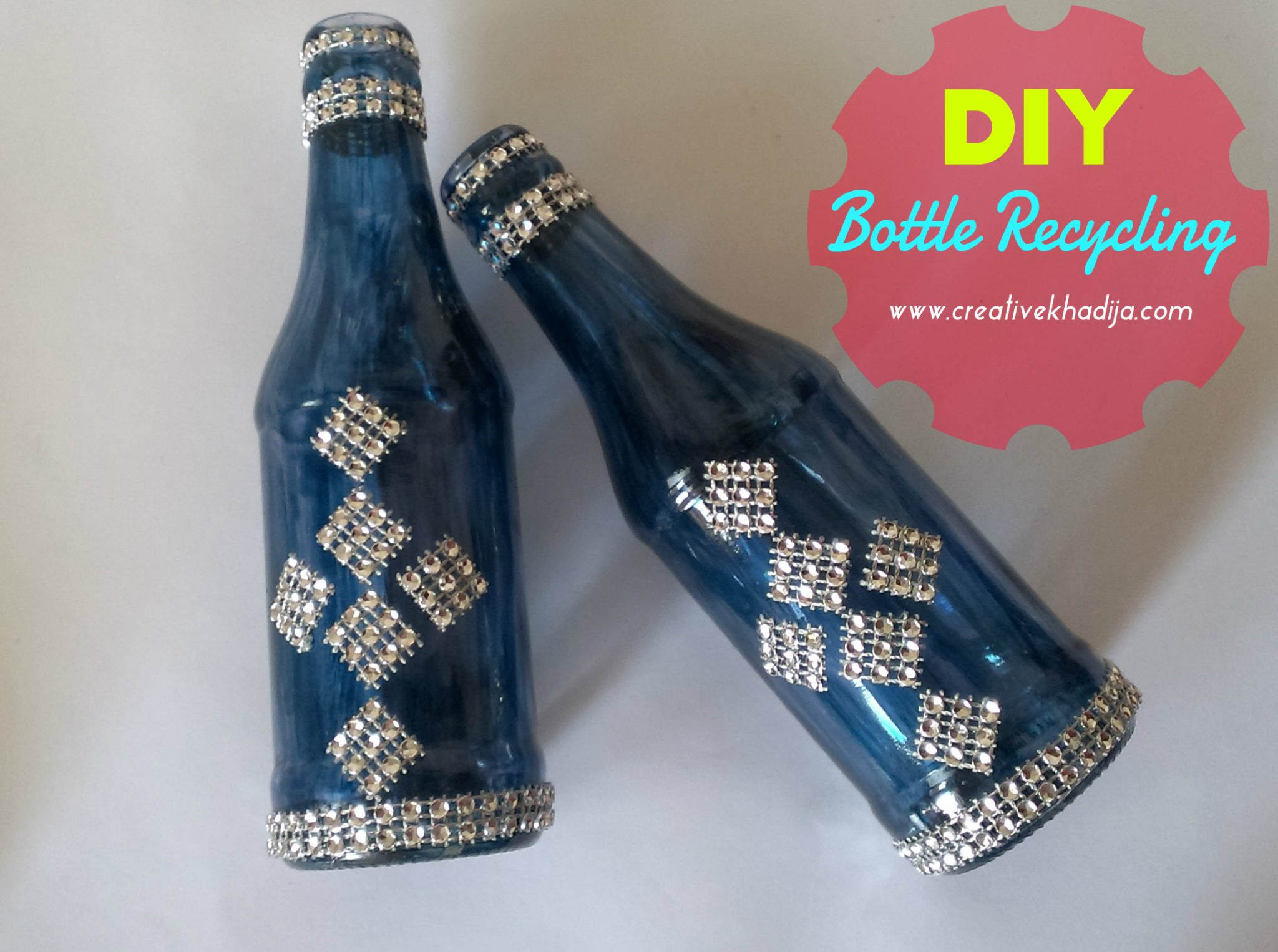 DIY Glass Painted Bottles Decoration-Recycling ideas