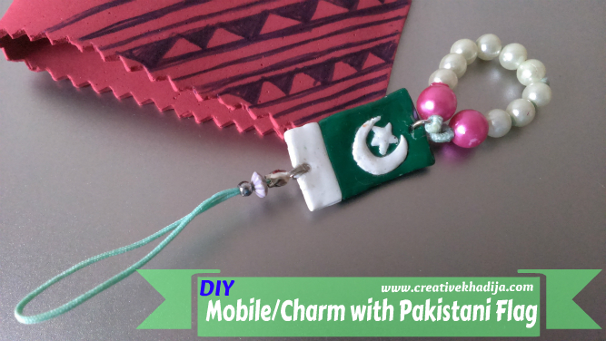 DIY clay charm-mobile with Pakistani Flag