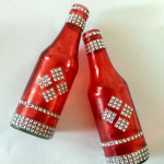 recycled glass paint bottles decoration