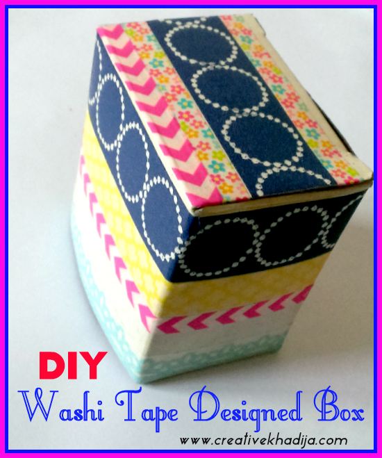 Diy Washi Tape Box/homemade washi tape storage box/cardboard reuse idea/diy washi  tape organizer 