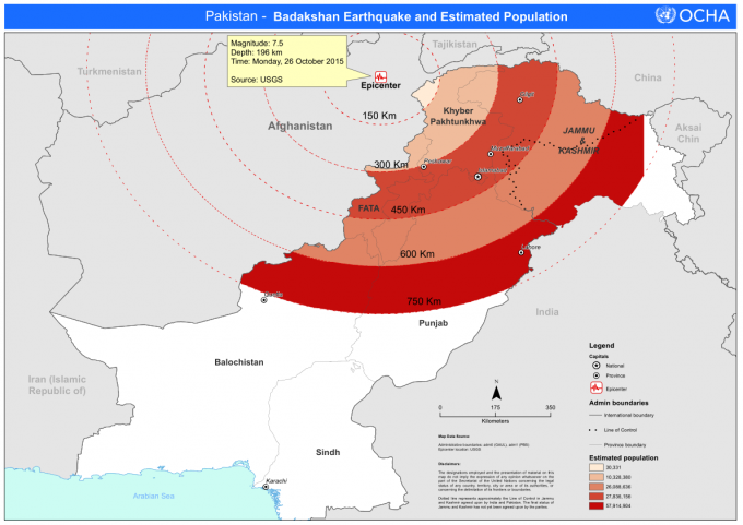 Earthquake in Pakistan October 2015