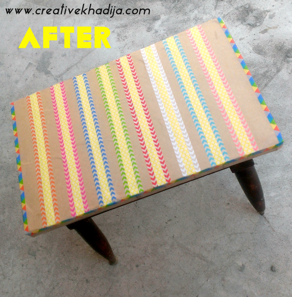 How To Decorate an Old Table with Washi Tape