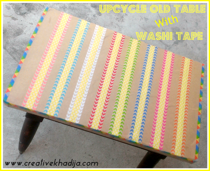 How To Decorate an Old Table with Washi Tape