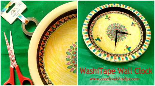 How To Design A Plain wallClock With Colorful Washi Tape