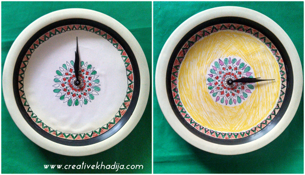 How To Design A Plain wallClock With Colorful Washi Tape