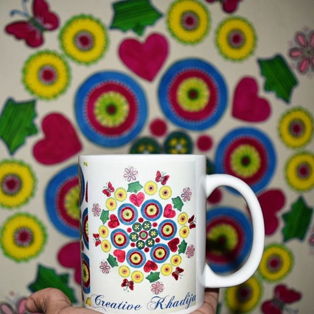creative khadija logo printed mugs