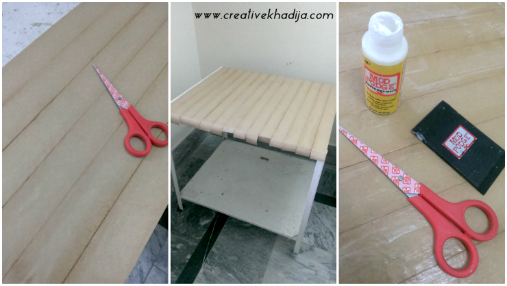 how to decoupage old table with mod podge