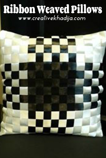 how to make ribbon work cushions-pillows