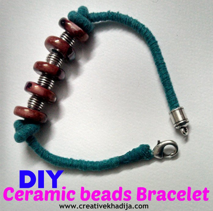 DIY handmade bracelet with ceramic beads