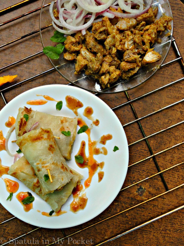 eid recipe chicken paratha roll
