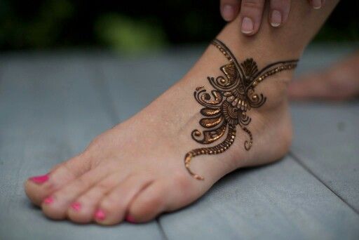 Henna inspired foot tattoo.