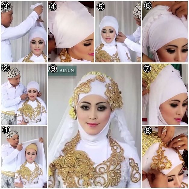 white bridal hijab