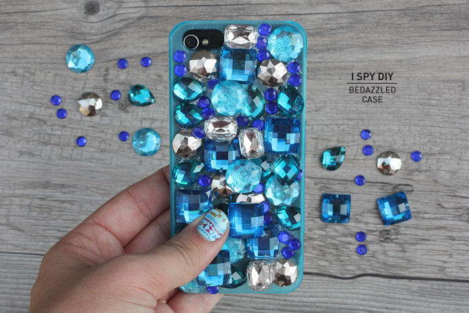 DIY bedazzled phone cover