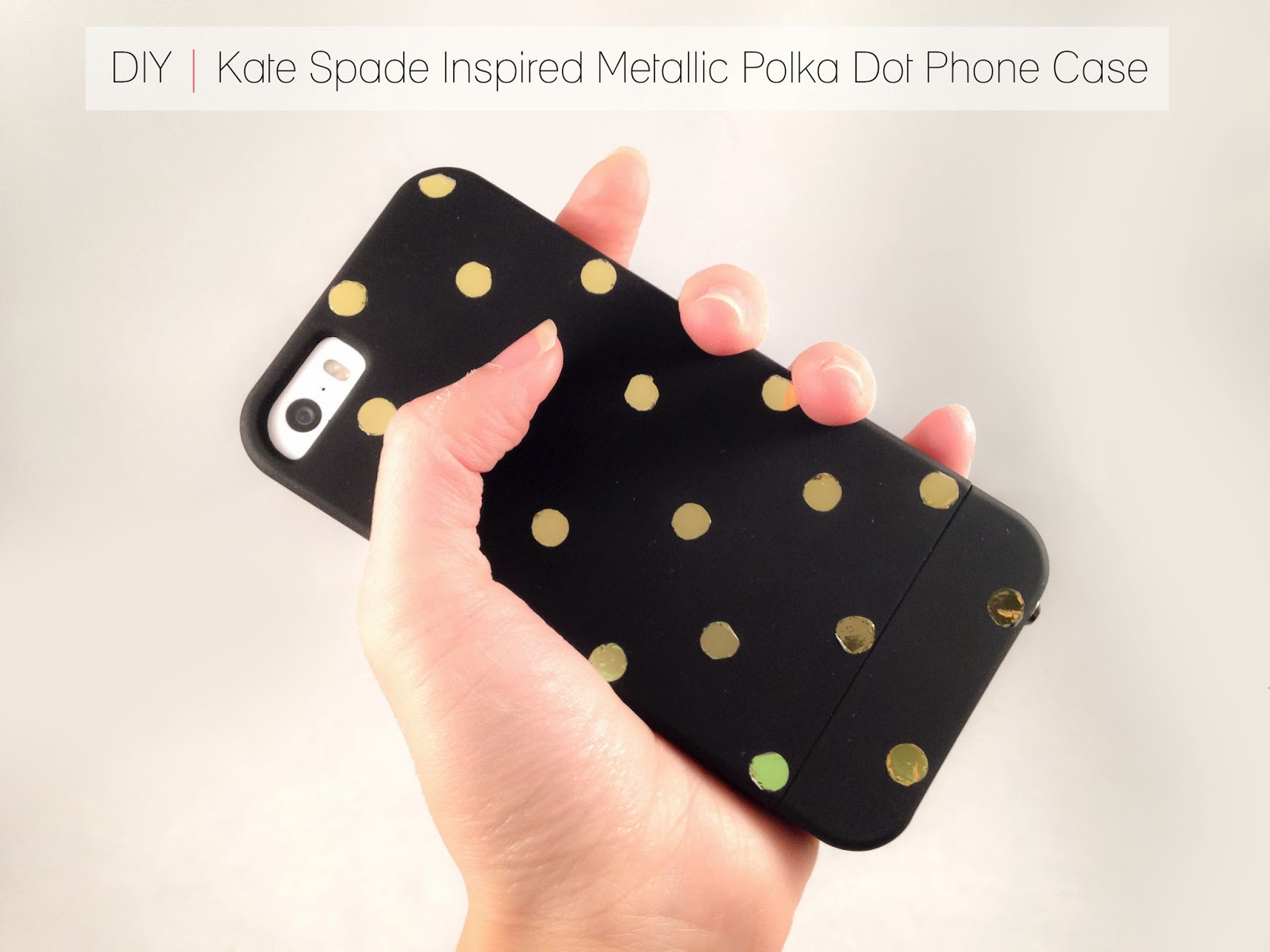 DIY metallic polka dot phone cover