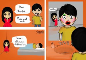 Life Of A Desi Family-Funny illustration Comics By Saeeda