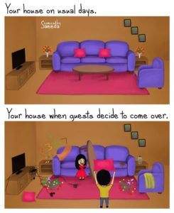 Life Of A Desi Family-Funny illustration Comics By Saeeda