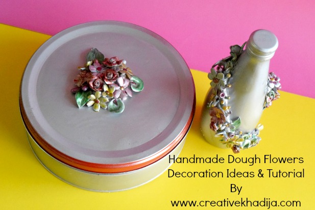 How To Decorate Tin Box With Dough Flowers Embellishment