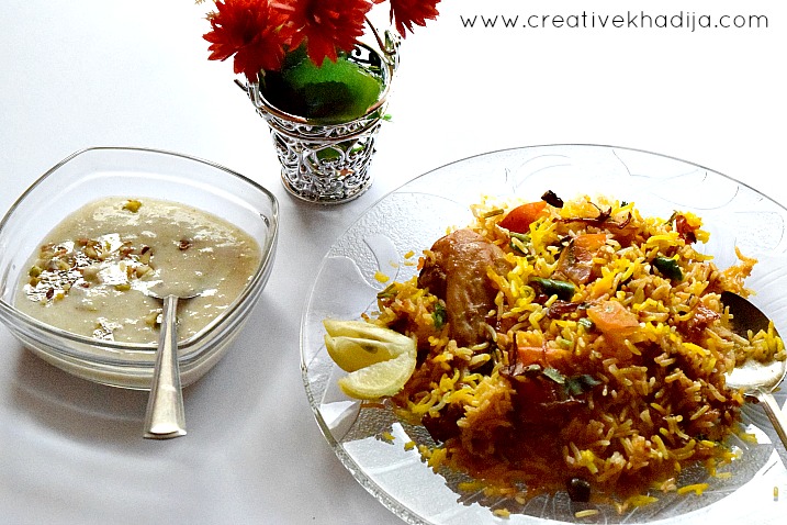 chicken biryani and kheer. food blogger and reviewer from islamabad. Creative khadija food photography Nikon D5300