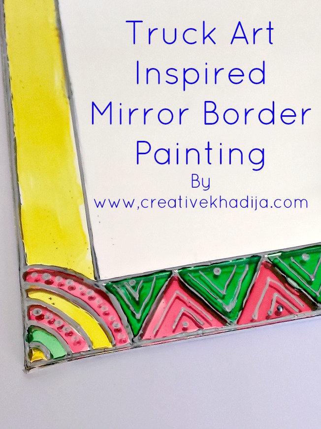 Truck art inspired mirror border painting for spring home decore ideas creative