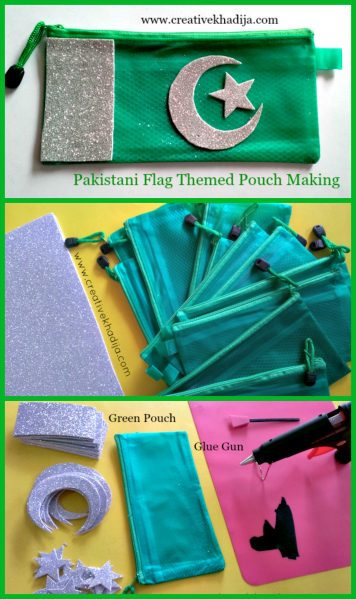 Pakistani Flag Theme Based Green Pouches Designing